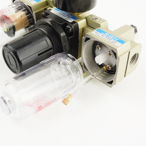 JINEN ชุดกรองลมสามทางแบบนิวเมติก AF2000-02 ตัวกรองทองแดง 0.15-0.8MPa พร้อมเกจวัดแรงดัน ระบายน้ำแบบแมนนวล - Product Image 2