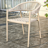 Ensemble de chaises de salle à manger en rotin d'extérieur modernes, tailles personnalisées pour patio, balcon, salon, hôtel, structure en aluminium, garantie 5 ans