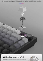 Teclado Mecánico para Juegos OEM Programable, 75% Tri-modo, Hotswap, Montaje Gasket, Anti-ghosting en Todas las Teclas, RGB Dinámico, con Pantalla y Perilla