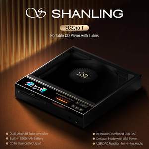 SHANLING EC Zero T Lettore <span class=keywords><strong>CD</strong></span> Portatile Valvolare HIFI R2R DAC con Amplificatore per Cuffie da Scrivania TPA6120 Audio Hi-Res Bluetooth AptX - Product Image 2