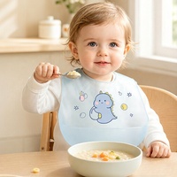 Nouveautés : Bavoirs Bébé en Silicone Thème Alimentaire, Silicone de Qualité Alimentaire Sans BPA, Bavoir d'Alimentation pour Enfants avec Récupérateur de Nourriture