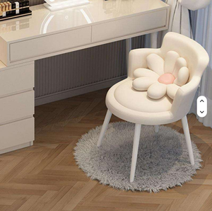 Chaise de salon de manucure en métal rose et blanc avec structure en acier inoxydable, design moderne pour chambre et salon - Product Image 2