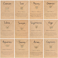 Collier de signe du zodiaque de bijoux féminins de mode 12, collier d'horoscope de charme d'astrologie plaqué par or