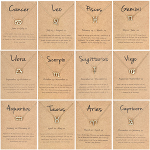 Moda mujer joyería 12 signo del zodiaco Collar chapado en oro de la astrología encanto collar Horóscopo - Product Image 3