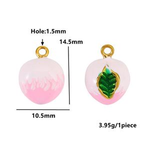 Dijes de Acero Inoxidable con Forma de Frutas (Calabaza, Caqui, Champiñón, Fresa) para Joyería DIY, Colgantes, Llaveros, Regalo Unisex - Product Image 3