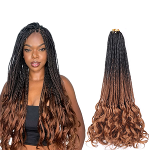 Mới Nhất Phong Cách 22Inch Pháp Xoăn Hộp Tổng Hợp Pháp Tóc Giả Xoăn Xoắn Ốc Lọn Crochet Bện Pony Phong Cách Fluffy Mượt Bện Tóc - Product Image 1