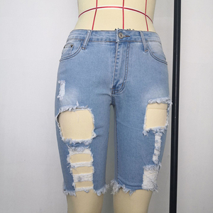 S-3XL 2021 Nuovi Shorts in <span class=keywords><strong>Jeans</strong></span> alla Moda per Donne, <span class=keywords><strong>Strappati</strong></span> ed Elasticizzati, Pantaloni in Denim Taglie Forti - Product Image 5