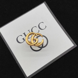 Bague ajustable en alliage Gu Jia Double G, style rétro classique, élégante et luxueuse, pour femme, style européen et américain - Product Image 1