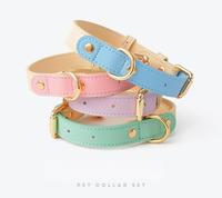 Collier de luxe tendance 2026 pour animaux de compagnie, en cuir véritable souple, personnalisable, durable et réglable pour chiens et chats, fournitures pour animaux.