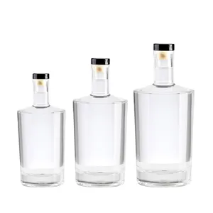 Botol kaca unik, tipis dan tinggi kosong 100ml 200ml 250ml 500ml 750 ml 1000ml wine gin whisky vodka tequila