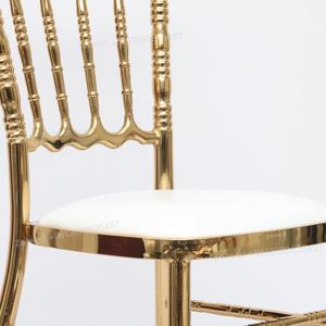 Salle de Banquet de Luxe en Métal Doré Brillant Empilable Napoléon Provencal Français Tables et Chaises de Mariage pour Enfants Fête Événement à Vendre - Product Image 6