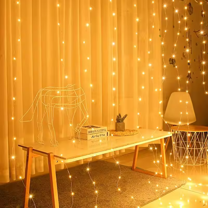 3x3m 8 Modes 3500K Warm White IP44 Rated 2-Year Warranty Decorative Garland LED Curtain Light String Party Lighting Lights