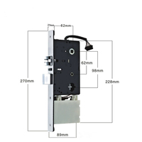 70mm Quadratisches Elektronisches Einsteckschloss-Gehäuse 205x108mm Universalgröße mit Signalausgabe, Smart-Türschloss-Kern für Sicherheitstüren