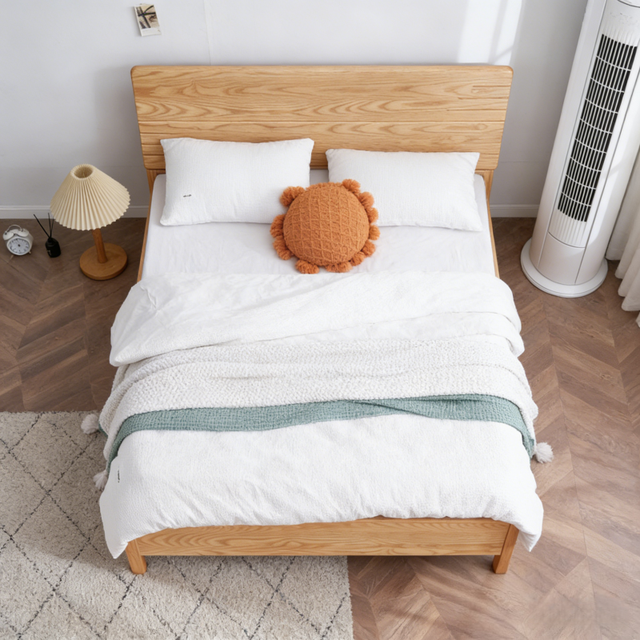 Modern Rubber Wood Full Queen Bed Frame