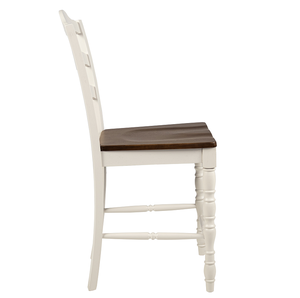 5 Piece Counter-Height <b>Dining</b> Set with Oak <b>Top</b> <b>Table</b> and 4 Ladder Back Chairs - Product Image 6
