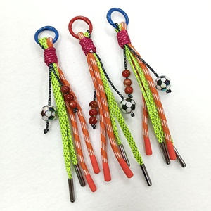 Colorful Keychain With <b>Braided</b> Rope <b>Beads</b> And Soccer Ball Charm For Mobile Phone Straps Mixed Colors - Product Image 1