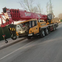 Grue de chantier SANY50T d'occasion, puissante et économe en carburant, avec commande par joystick, camion à flèche, télécommande, pompe à moteur pour infrastructures agricoles