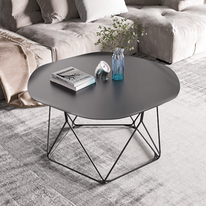 Elegante Juego de <span class=keywords><strong>Mesa</strong></span> de Centro Extensible Minimalista Moderno con Tapa de Vidrio y Estructura de Acero para Sala de Estar - Product Image 1