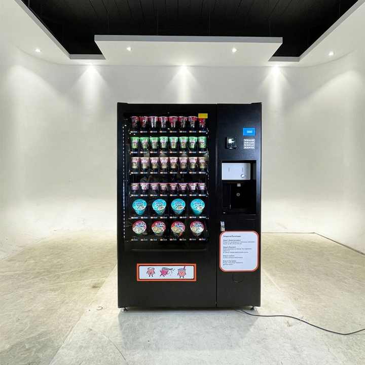 XY White 350Kg Hot Water Instant Noodle Vending Machine For Noodles