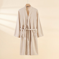 Peignoir en tissu gaufré Kimono pour femmes/hommes, peignoirs de bain et de douche, 100% coton blanc, usage hôtelier, écologique, séchage rapide, unisexe