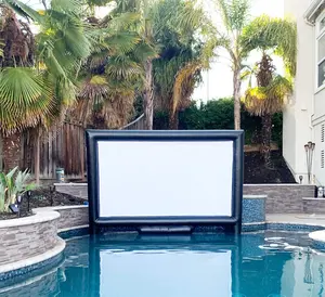lowes al aire libre pantalla de cine Suppliers-Sewinfla-proyector de pantalla inflable al aire libre, pantalla portátil de película, 12 pies, bomba de aire, precio bajo