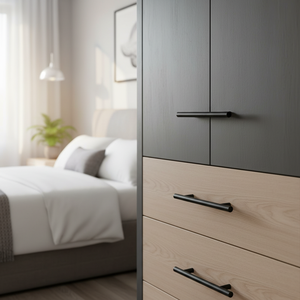 Robusta maniglia dell'armadio in alluminio nero da 96mm tira la manopola per armadio camera da letto armadio cassettone e mobili per la casa porte e cassetti - Product Image 3