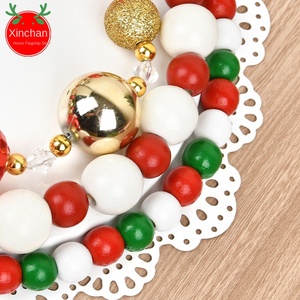 DIY High Quality <b>Christmas</b> <b>Tree</b> Pendant String Bead <b>Wall</b> Decoration Red White Green Gold Glass Ornaments Festive <b>Christmas</b> - Product Image 2