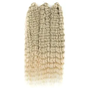 Wholesale Synthetic Crochet Braiding Deep Water Wave Hair Extensions Synthetic Braids Hair Curly Braiding Hair Extensions
