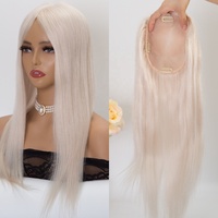 Topper en dentelle à base de soie naturelle pour cuir chevelu, 5.5*6.5 (4.5*4.5), cheveux bruts, 18 pouces, gamme A2, densité 110%, couleur blanche, vente chaude