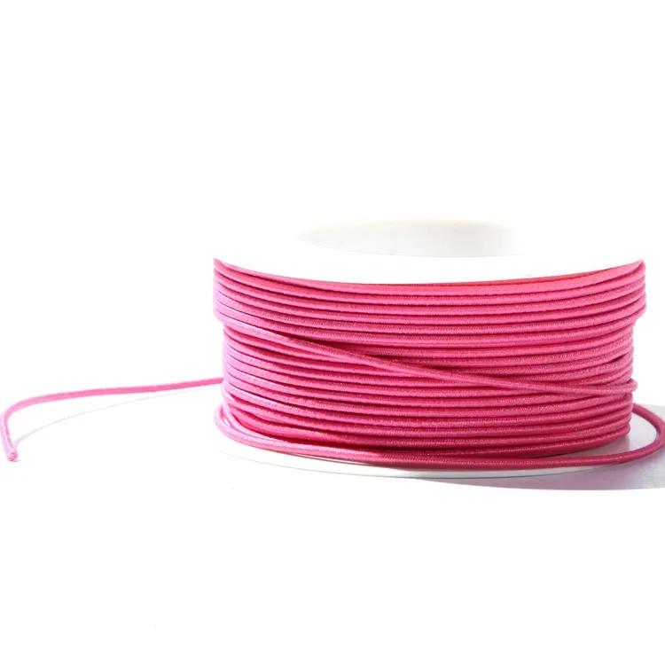 Factory custom rainbow color soft round rubber cord 2mm 3mm 4mm elastic cord good quality for draw cords