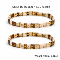 Pulseras de Cuentas Go2boho, Cuentas Geométricas de Vidrio Blanco, Chapado en Oro de 18K, Joyería de Moda para Mujer