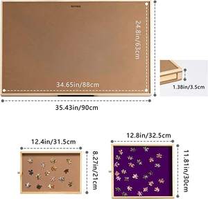 Puzzle di legno Puzzle mobili da tavolo con quattro cassetti per bambini di smistamento artigianato legno scatole di legno cartelli da parete - Product Image 2