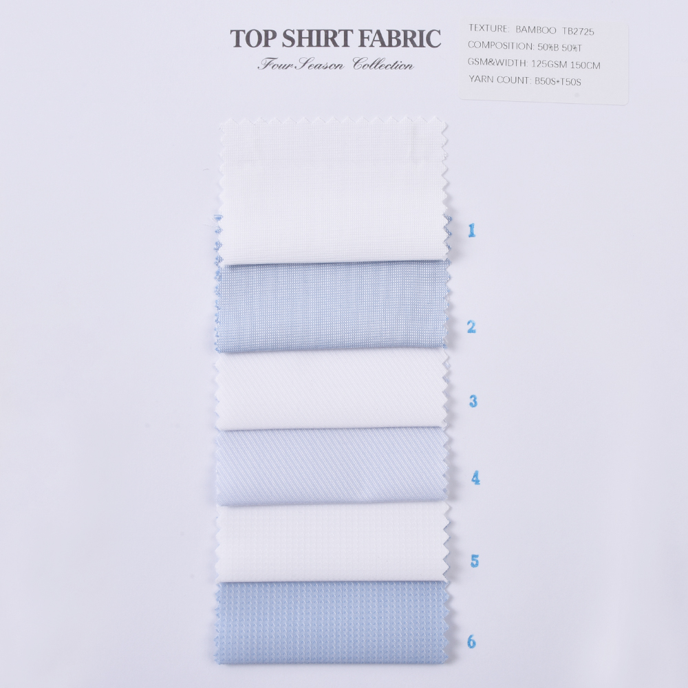 2026 Hot Selling Solid Color Bamboo Fiber Anti-bacteria Eco-friendly 50polyester 50bamboo Fabric for Garment