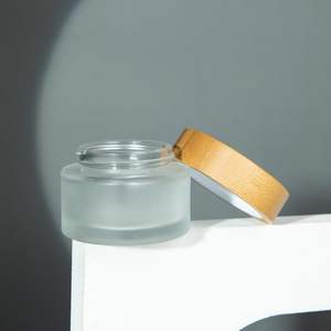 A medida Frost 5g 15g 30g 50g100g Crema hidratante de noche Fical Eye Cream Jars Cuidado DE LA PIEL Juego de embalaje de vidrio con tapas de Bambú - Product Image 1