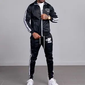 Same Color Custom Name Brand LOGO Men Jacket Sets Track Suits Men Two Piece Sports Wear Brand Tracksuits Men