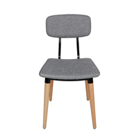 Chaise de salle à manger rembourrée avec cadre en bois de hêtre massif, assise et dossier en tissu confortables, pour bistrot, restaurant, maison