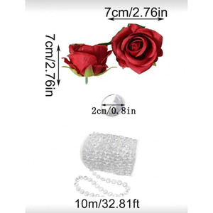 Decorazioni per Soffitto Matrimoniale All'Ingrosso, Tende di Perline di Cristallo con Rose Artificiali, Sfondo per Palcoscenico, Tende a Filo per Decorazioni di Matrimoni, Feste e Banchetti - Product Image 3