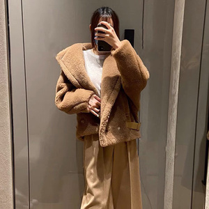 Cappotto in lana allentata in <span class=keywords><strong>Shearling</strong></span> di pecora di moda calda cappotto da orsacchiotto corto caldo caldo antivento - Product Image 5