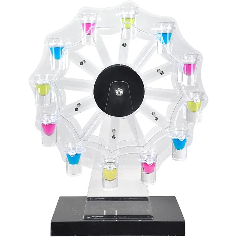 Đầy màu sắc LED Ferris Bánh xe Wine Glass chủ với 12 trong suốt Acrylic kính xoay đứng cho Đảng Rack hiển thị