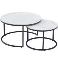 Table à thé moderne nordique en acier inoxydable ronde en métal doré centre de luxe en bouleau table basse en marbre