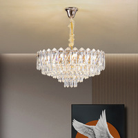 Nouveau Lustre en Cristal de Luxe 2026, Taille Moyenne, LED, Design Moderne Simple et Élégant pour Salon, Chambre et Salle à Manger