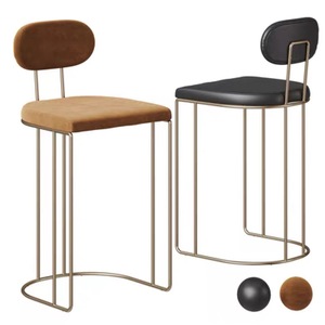 Chaise de bar moderne et élégante en aluminium avec dossier incurvé, siège durable de hauteur de comptoir pour <span class=keywords><strong>restaurant</strong></span> et usage commercial - Product Image 2