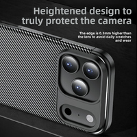 Coque Souple en Fibre de Carbone Beetle pour iPhone 17 Pro Max, 17 Air, 17e, 16 Pro Max, 16e, 15 Plus – Étui de Téléphone Antichoc avec Airbag, Design Uni