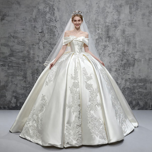 S2114N Nouvelle Collection <span class=keywords><strong>Hiver</strong></span> 2026 Style Français Qualité Supérieure Haute Couture <span class=keywords><strong>Robe</strong></span> de Mariée Longue en Dentelle 100% Coton Coupe A-Line - Product Image 6