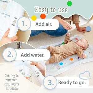 Tapis de jeu aquatique gonflable pour bébé avec animaux de cirque, tapis sensoriel pour le temps sur le ventre avec éléments sonores, anti-fuite - Product Image 6