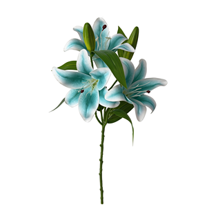 Fiore Artificiale di Giglio a Stelo Singolo con 3 Fiori e 2 Boccioli, Realistico, per Centrotavola di Hotel e Decorazioni per Feste - Product Image 4