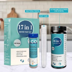 ชุดทดสอบน้ำในสระ 17-in-1 แบบรวดเร็วและแม่นยำ (รุ่น W-17) สำหรับวัดค่า <span class=keywords><strong>pH</strong></span> คาร์บอเนต ความกระด้าง คลอรีน ไนไตรต์ ตะกั่ว อีโคไล และอื่นๆ - Product Image 2