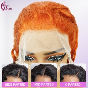 FH, venta al por mayor, peluca Frontal de rizo hinchable suelto, cabello humano #13x4 5x5, peluca de cabello humano Natural de encaje transparente para mujer - Product Image 3