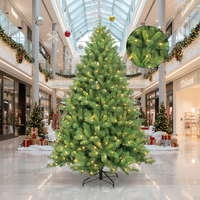 Sapins de Noël artificiels en PVC éclairés de haute qualité (1,5 m, 1,8 m, 2,1 m, 2,4 m) avec base de support pour la décoration des centres commerciaux - Vente en gros