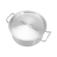Vente flash - Casserole de cuisine de 8 L conforme aux normes européennes, petite casserole avec couvercle, en acier inoxydable, pour la cuisson en cuisine